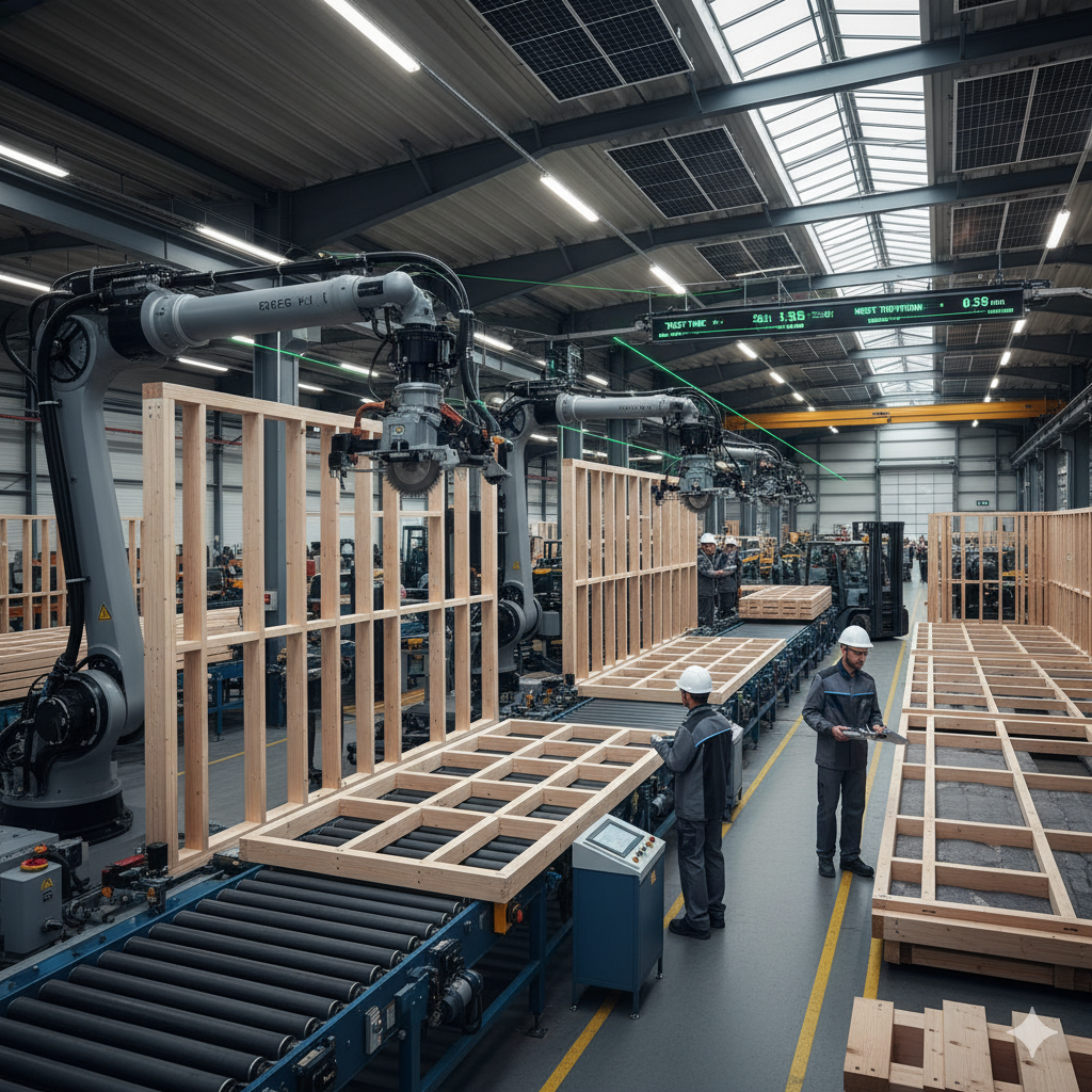 Prefab houtskeletbouw fabriek hsb elementen daken